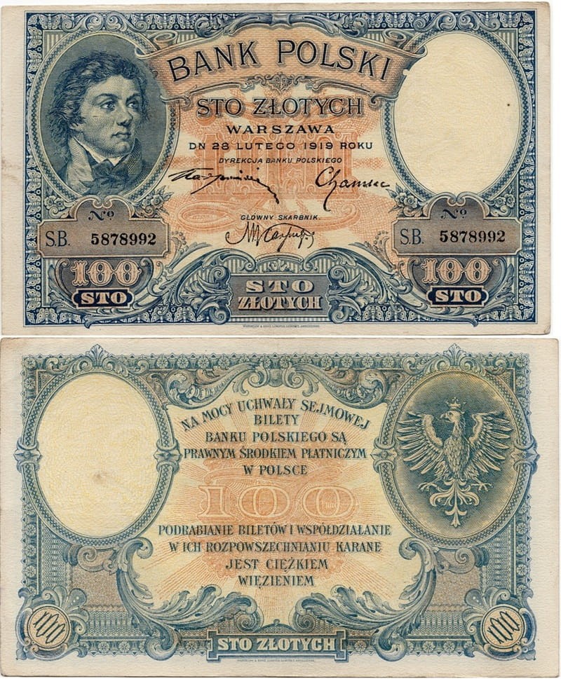 Banknot 100 zł Kościuszko 1919