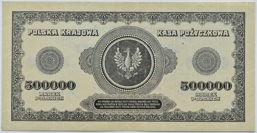 Banknot 500 000 marek polskich 1923