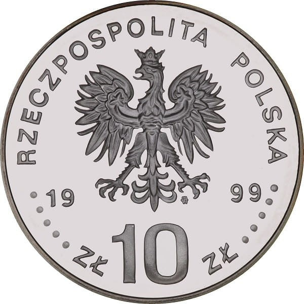 Moneta 10 zł 600-lcie Odnowienia Akademii Krakowskiej 1999 r.