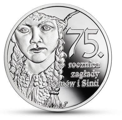 Moneta 10 zł 75. rocz. zagłady Romów i Sinti 2019