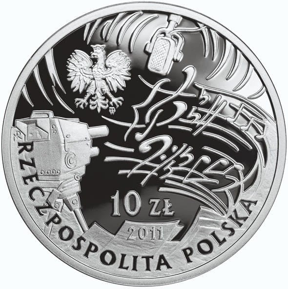 Moneta 10 zł Jeremi Przybora Jerzy Wasowski 2011 r.