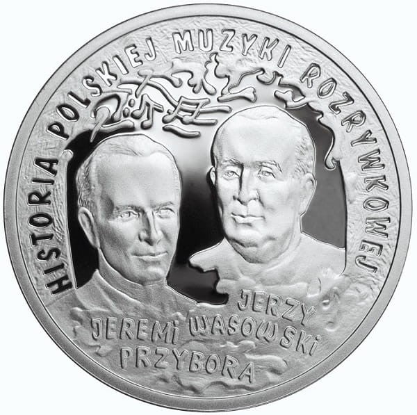 Moneta 10 zł Jeremi Przybora Jerzy Wasowski 2011 r.