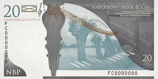 Banknot 20 zł Fryderyk Chopin 2009