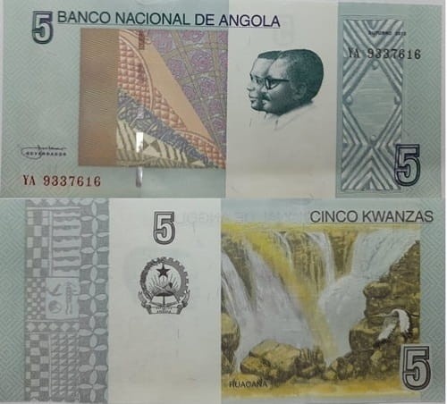 Angola banknot  5 Kwanzas  2012 r. UNC