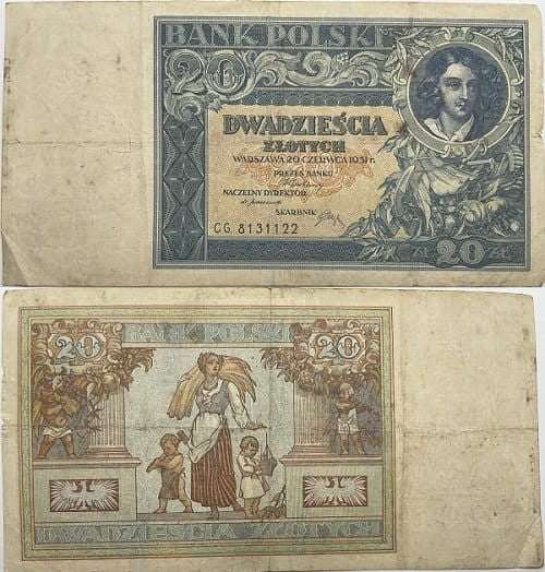 Banknot 20 złotych 1931 r. stan 3 /1