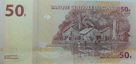 Kongo banknot  50 franków  2013 r. UNC
