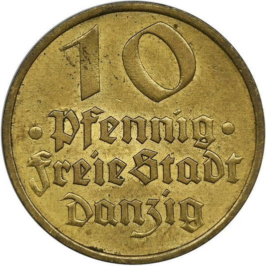 Moneta 10 fenigów Wolne Miasto Gdańsk 1932 r. stan 1