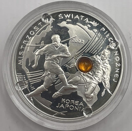 Moneta 10 zł MŚ Korea-Japonia bursztyn 2002 r.