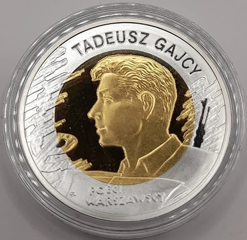 Moneta 10 zł Tadeusz Gajcy 2009 r.