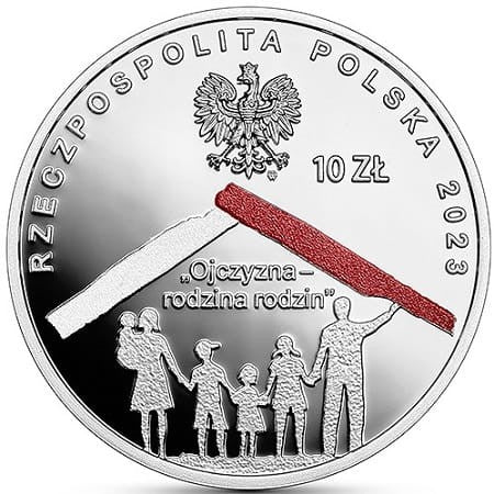 Moneta 10 zł W Polskę wierzę  - Polska rodzina 2023