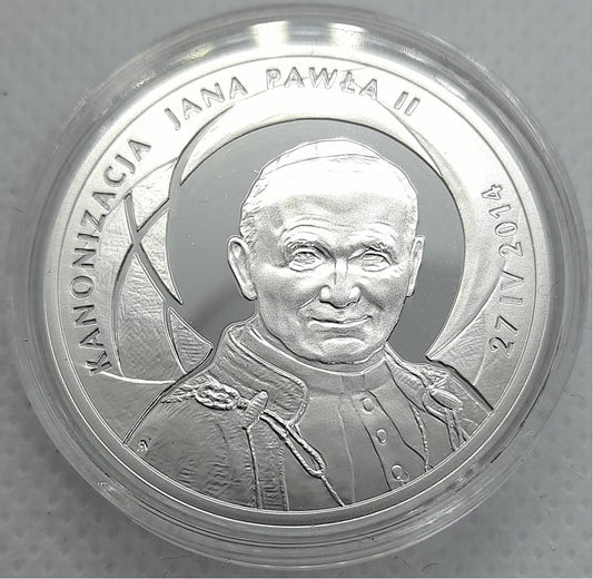 Moneta 10 zł Kanonizacja Jana Pawła II 2014