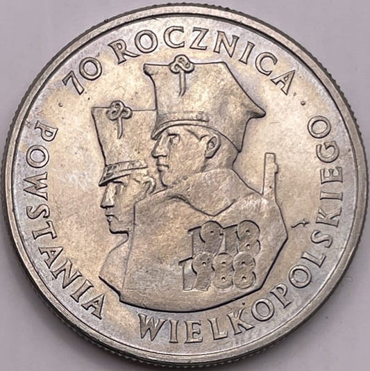 Moneta 100 zł 70 rocznica Powstania Wielkopolskiego 1988