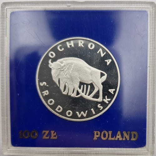 Moneta 100 zł Żubr 1977