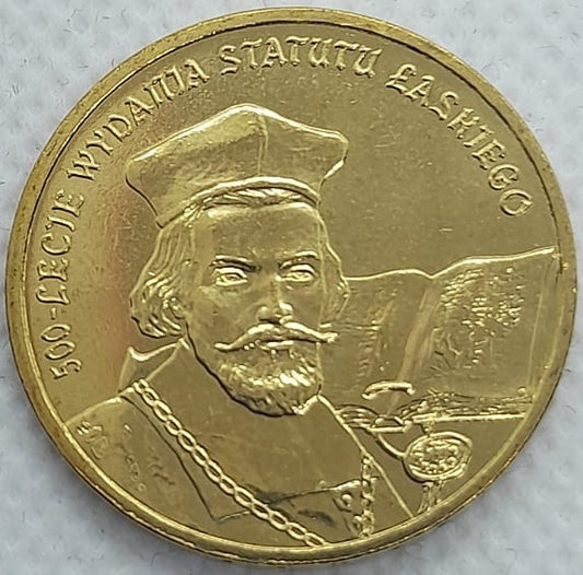 Moneta 2 zł 500-lecie wydania Statutu Łaskiego 2006