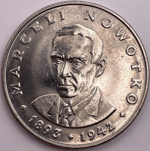 Moneta 20 zł Marceli Nowotko 1974 r.