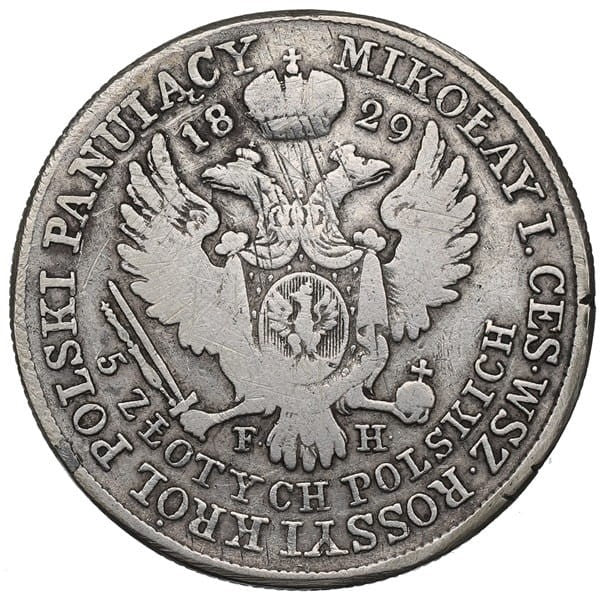 Moneta 5 złotych 1829 Królestwo Polskie