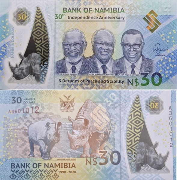 Namibia banknot 30 namibia 2020